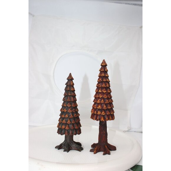 Dept 56 Village Accessory - Village Pine Cone Trees, set of 2 - Picture 5 of 5